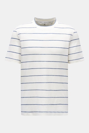Brunello Cucinelli  - Herren - Rundhals-T-Shirt weiß/graublau gestreift