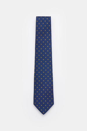 Borrelli  - Herren - Seidenkrawatte navy/grün gemustert