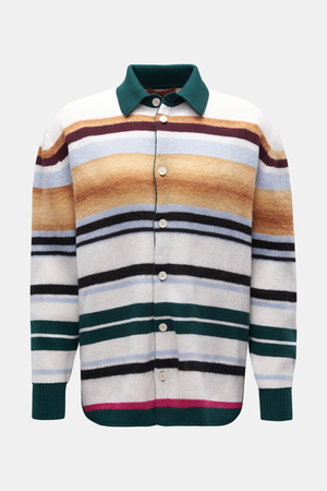 Missoni  - Herren - Strick-Overshirt beige/weiß/grün gestreift
