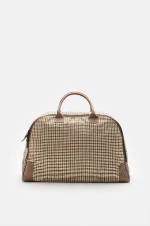 04651 / A trip in a bag - Herren - Weekender '356-Bag Tweed' beige/braun/grün kariert