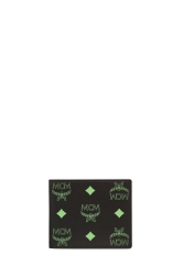 MCM Herren Geldbörse aus Leder mit Color Splash Visetos Schwarz/Grün schwarz