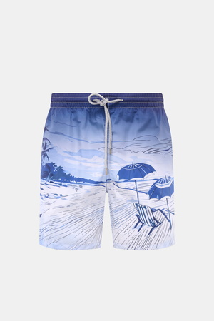 Zeybra Portofino 1962  - Herren - Badeshorts 'Spiaggia' rauchblau/hellblau