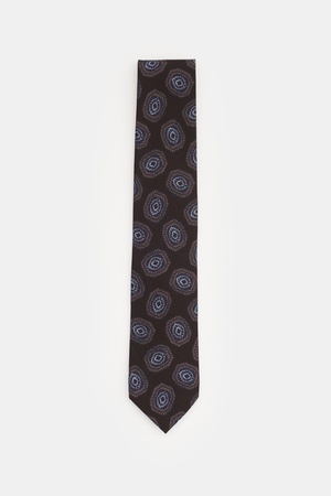 Stile Latino  - Herren - Krawatte dunkelbraun/dunkelblau/hellblau gemustert