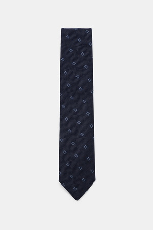 Borrelli  - Herren - Krawatte navy/hellblau gemustert