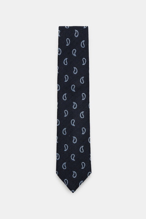 Borrelli  - Herren - Krawatte navy/hellblau gemustert