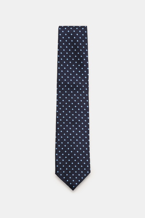 Borrelli  - Herren - Seidenkrawatte navy/hellblau gemustert