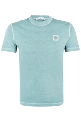 Stone Island Herren T-Shirt mit Logo Türkis/Hellblau grau