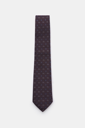 Borrelli  - Herren - Seidenkrawatte dunkelbraun/navy/hellgrau gemustert