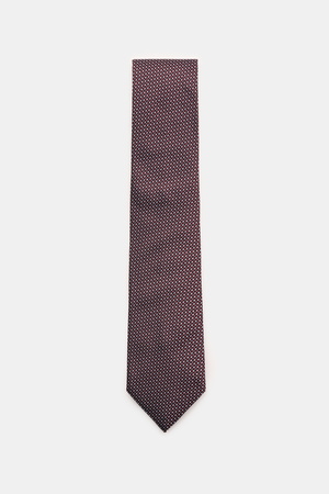 Ermenegildo Zegna Zegna - Herren - Seidenkrawatte schwarz/bordeaux/hellgrau gemustert