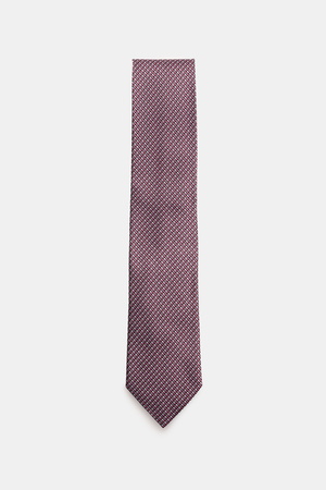Ermenegildo Zegna Zegna - Herren - Seidenkrawatte violett/schwarz/hellgrau gemustert