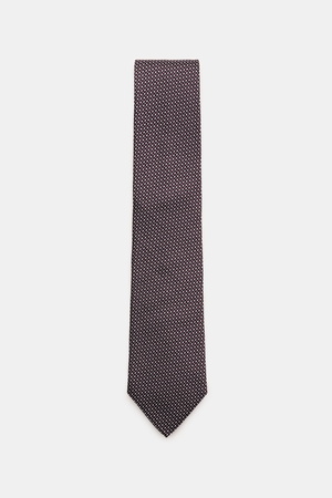 Ermenegildo Zegna Zegna - Herren - Seidenkrawatte schwarz/violett/hellgrau gemustert