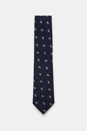Borrelli  - Herren - Krawatte navy/hellgrau gemustert