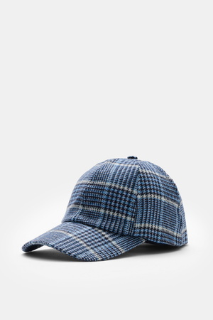 04651 / A trip in a bag - Herren - Baseball-Cap 'Check' rauchblau/schwarz/hellgrau kariert