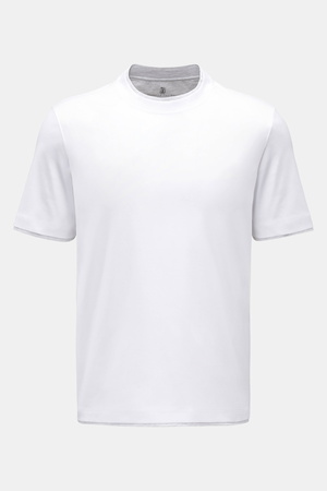 Brunello Cucinelli  - Herren - Rundhals-T-Shirt weiß/hellgrau meliert