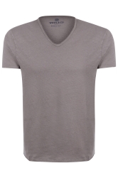 Herren T-Shirt mit V-Ausschnitt Grau grau