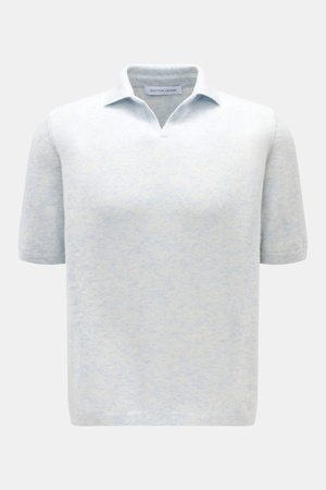 Iris von Arnim  - Herren - Kurzarm-Strickpolo 'Ameca' pastellblau meliert