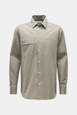 Jil Sander  - Herren - Casual Hemd schmaler Kragen graugrün