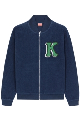 Kenzo Herren Collegejacke Varsity Zip-Up Cardigan Marineblau