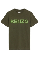 Kenzo Herren T-Shirt Classic Logo Olivegrün