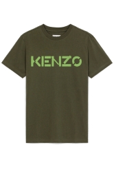 Kenzo Herren T-Shirt Classic Logo Olivegrün grau