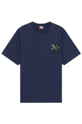 Kenzo Herren T-Shirt Crest Logo Oversize Marineblau grau
