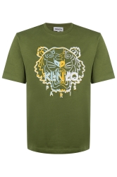 Kenzo Herren T-Shirt Tiger Seasonal 2 Relaxed Olivegrün gruen