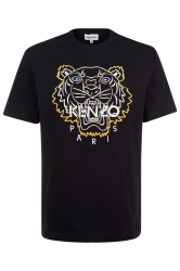 Kenzo Herren T-Shirt Tiger Seasonal Relaxed Schwarz