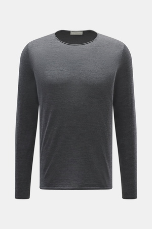 Kiefermann  - Herren - Merino Feinstrick-Pullover 'Benjaminn' dunkelgrau meliert