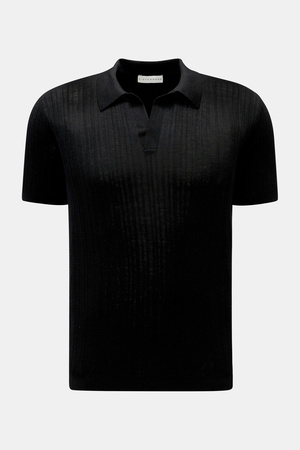 Kiefermann  - Herren - Merino Kurzarm-Strickpolo 'Bortiso' schwarz
