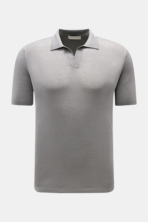 Kiefermann  - Herren - Merino Kurzarm-Strickpolo 'Luras' grau