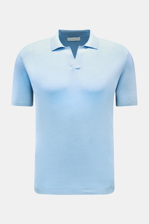 Kiefermann  - Herren - Merino Kurzarm-Strickpolo 'Luras' hellblau
