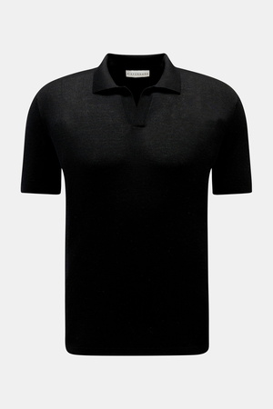 Kiefermann  - Herren - Merino Kurzarm-Strickpolo 'Luras' schwarz