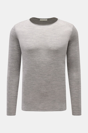 Kiefermann  - Herren - Merino Rundhalspullover 'Benjamin' grau meliert