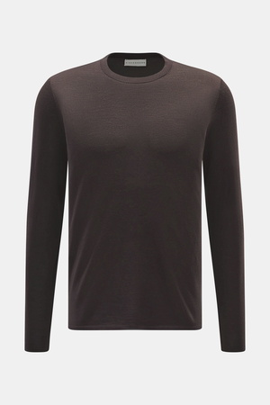 Kiefermann  - Herren - Merino Rundhalspullover 'Marleys' dunkelbraun