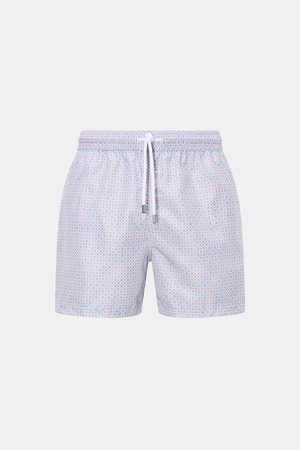 Fedeli  - Herren - Badeshorts 'Madeira Airstop' hellblau/koralle gemustert