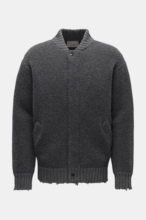 Laneus  - Herren - Strickblouson 'Bouclé Bomber' grau