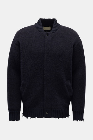 Laneus  - Herren - Strickblouson 'Bouclé Bomber' navy