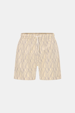 04651 / A trip in a bag - Herren - Badeshorts 'Superkilen' pastellgelb/lavender gemustert