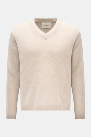 Lisa Yang  - Herren - Cashmere V-Neck-Pullover 'Clayton' sand meliert