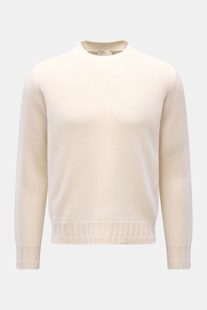 Lunaria  Cashmere - Herren - Cashmere Rundhalspullover creme