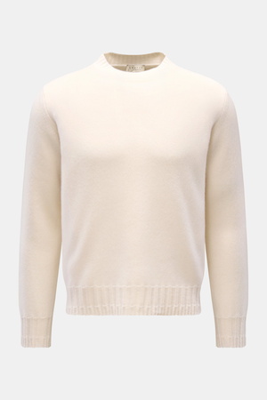 Lunaria  Cashmere - Herren - Cashmere Rundhalspullover creme