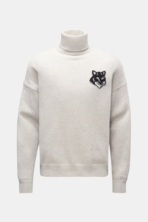 Maison Kitsuné  - Herren - Rollkragenpullover hellgrau
