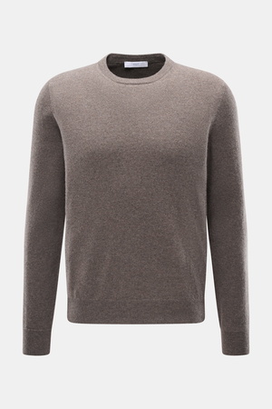 Malo  - Herren - Cashmere Rundhalspullover graubraun meliert