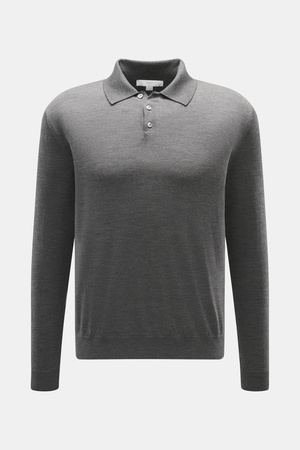 Malo  - Herren - Feinstrickpolo grau meliert
