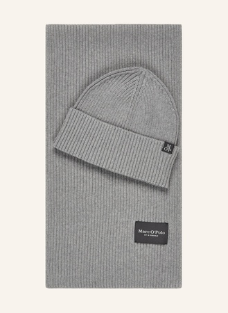 Marc O'Polo  Set: Schal Und Mütze grau