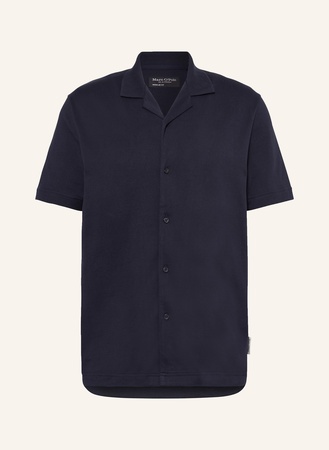 Marc O'Polo  Strick-Resorthemd Regular-Fit blau