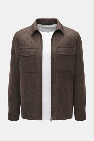 Marco Pescarolo  - Herren - Overshirt 'Urus' braun meliert