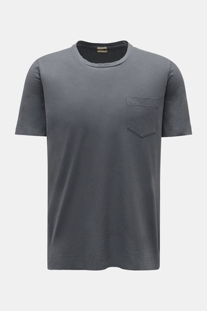 Massimo Alba  - Herren - Rundhals-T-Shirt 'Panarea' dunkelgrau grau