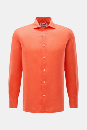 MC2 Saint Barth  - Herren - Leinenhemd 'Pamplona' Haifisch-Kragen orange