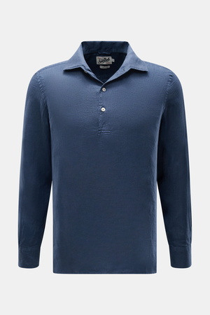 MC2 Saint Barth  - Herren - Popover-Leinenhemd 'Raphael' Haifisch-Kragen dunkelblau